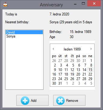C# .NET birthday reminder application - Form Applications in C# .NET Windows Forms