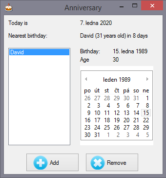 Anniversary details - Form Applications in C# .NET Windows Forms