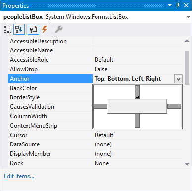 Anchors in Visual Studio - Form Applications in C# .NET Windows Forms