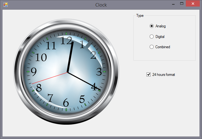 An analog clock in C# .NET WinForms