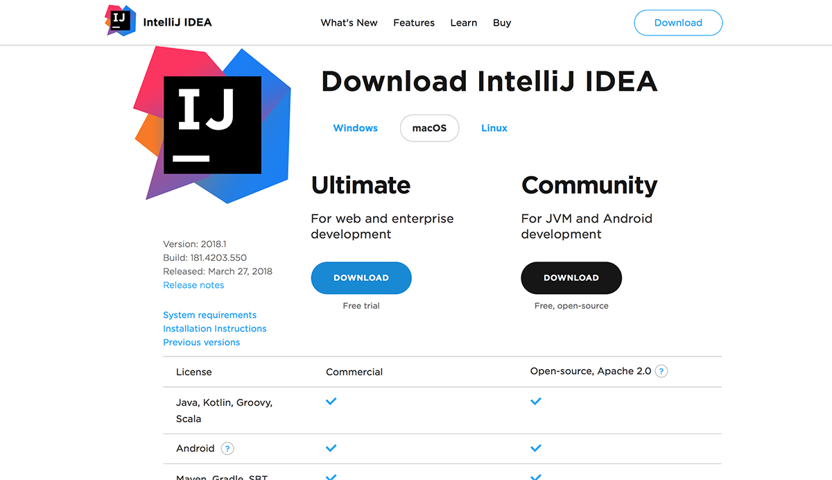 Downloading the IntelliJ IDE - Kotlin Basic Constructs