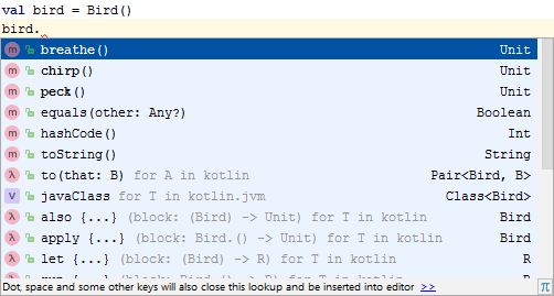 Bird methods in Kotlin - Object-Oriented Programming in Kotlin