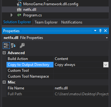 Files in Visual Studio in the application folder - Tetris From Scratch